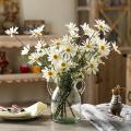 50cm Artificial White Chamomile Flower Bouquet DIY Vase Home Garden Living Room Decoration Wedding Party Silk Flowers.