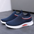 New summer men's shoes flying woven breathable socks shoes sports casual running shoes comfortable set foot slip-on men's cloth shoes. 