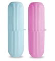 Capsule Shape Travel Toothbrush Toothpaste Case Holder Portable Toothbrush Storage Plastic Toothbrush Holder , Multi-color- 1pcs. 