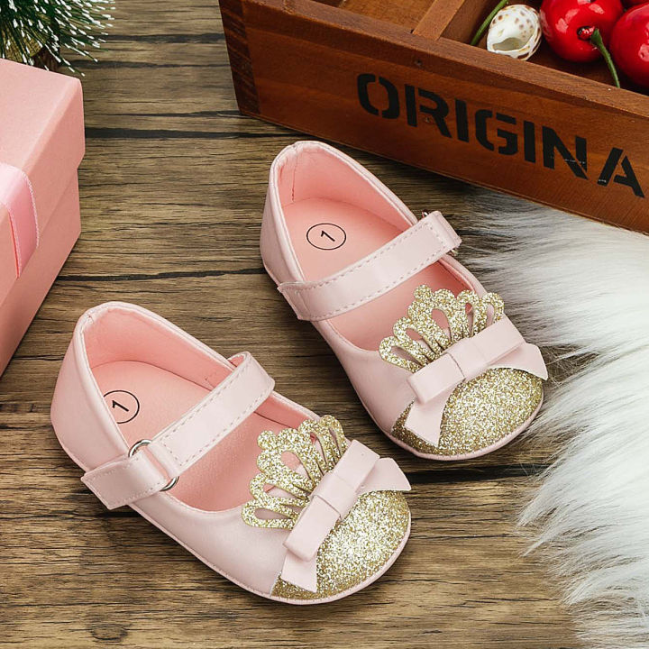 Cross-border%20new%20fashion%20sequins%20crown%20princess%20shoes%20ladies%20children's%20shoes%20anti-slip%20soft%20soled%20toddler%20shoes%20baby%20shoes%20baby%20-%20Image%204
