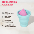 Portable & Reusable Food-Grade Silicone Folding Water Cup for Menstrual Cup Sterilizer.