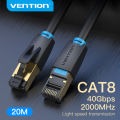 Vention Cat 8 Ethernet Cable SFTP 40Gbps Super Speed RJ45 Cat 8 Network Cable Gold Plated Connector For Laptop Router Modem CAT 8 Lan Cable rj45 Cat 8 Internet Cable Cat8.