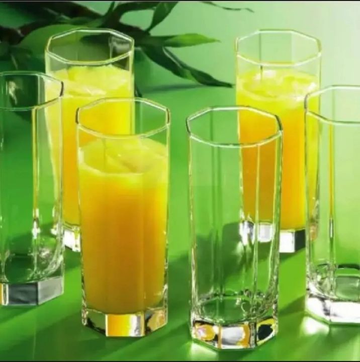 Everyday%20Use%20good%20quality%20strong%20crystal%20clear%20unique%20design%20Heavy%20350%20Ml%20Drinking%20Water%20%208%20Angle%20glass%20set%206%20piece%20-%20Image%204