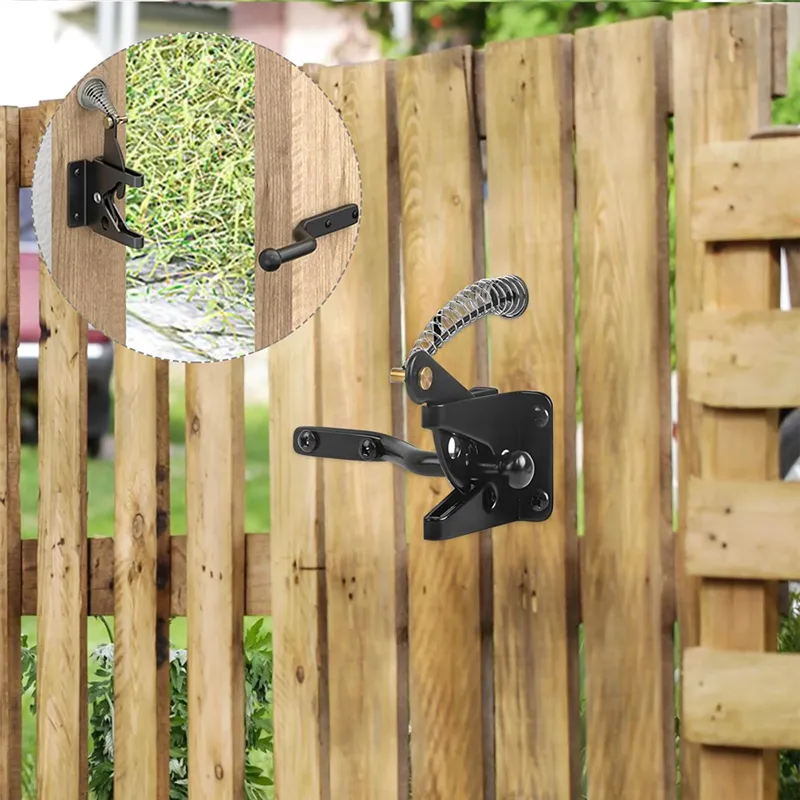 Gate Latch Cable Pull – 2 Sets Spring-Loaded Stainless Steel Cable Pulls For Wooden & Metal Fences, Easy Gate Opener From Either Side