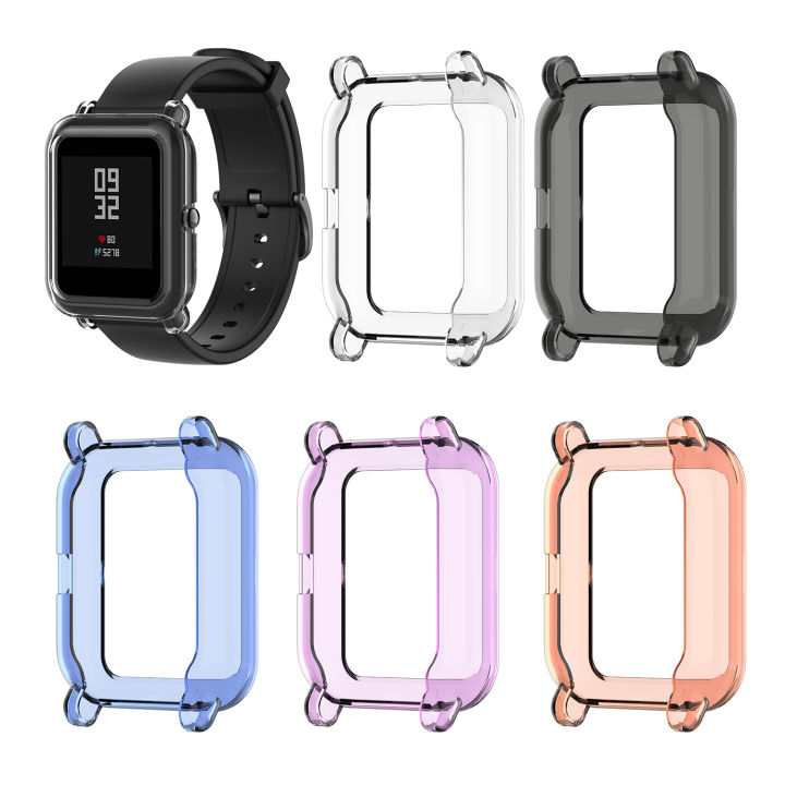[autismaut] Applicable to Huami Amazfit Pop Transparent Protective Shell TPU Half-Pack Hollow