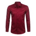 Men's Purple Bamboo Fiber Dress Shirts Brand Long Sleeve Shirt Solid Slim Fit Casual Formal Non Iron Work Shirt Camisa Masculina.