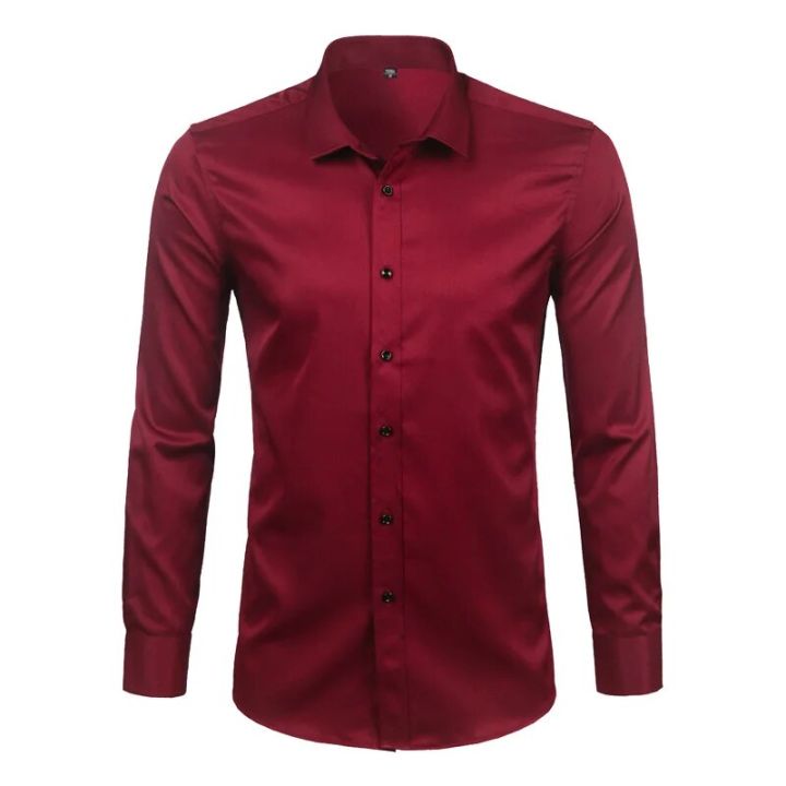 Men's%20Purple%20Bamboo%20Fiber%20Dress%20Shirts%20Brand%20Long%20Sleeve%20Shirt%20Solid%20Slim%20Fit%20Casual%20Formal%20Non%20Iron%20Work%20Shirt%20Camisa%20Masculina%20-%20Image%203
