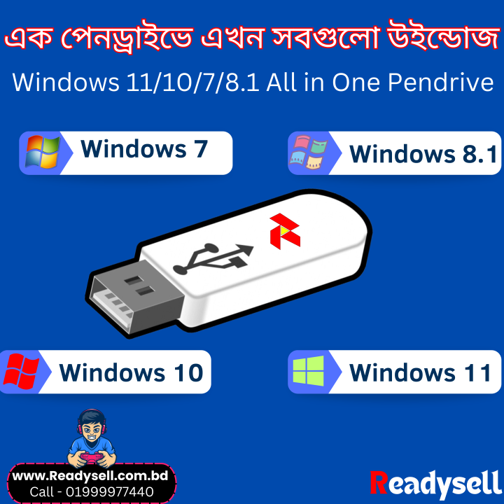 Windows All 7.8.11.10 Full & Final Version bootable in Pendrive