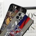Russia Flags Black Silicone Phone Case for IPhone 15 12 11 13 14 Pro Max XS XR 8 7 Plus Soft Cover Vintage USSR CCCP Flag Fundas.