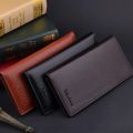 Classic Business Men Long Bifold PU Leather 3 Color Solid Wallet Casual Card Clutch Purse Pockets.