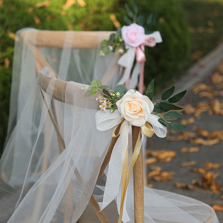 GC%20Wedding%20Decorations,%20Wedding%20Chair%20Decorations%20With%20Artificial%20Open%20Rose,%20Green%20Leaves,%20Handmade%20Chiffon%20Ribbons,%20Wedding%20Flowers%20Decorations%20For%20Ceremony%20-%20Image%208