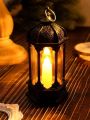 1 Pcs Acrylic Antique LED Hurricane Lantern Lamp, Wall Hanging Led String Light Holder for Wall Home, Drawing, Living Room, Bedroom, Restaurant, Wall Decor for Christmas.