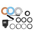 Portable 48 LED Ring Flash Light Lens Adapter Rings Kit For Canon for Nikon for Fuji SLR Camera. 