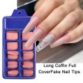 100Pcs/Box Candy Nails Full Cover Ballerina Acrylic Artificial False Nail Tips Press on Finger Manicure Extension Tools. 
