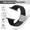 Nylon Braid Watch Band For Apple Watch Series 8y7 41mm / SE 2y6ySEy5y4 40mm / 3y2y1 38mm. 
