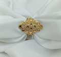 Gold plated beautiful degain adjustable finger ring for women.