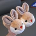 Children Winter Thick Slippers Kids Cotton-padded Shoes Baby Indoor Warm Slippers Girls Cute Cartoon Rabbit Animal Shoes Slides. 