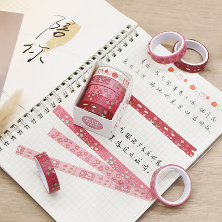 5%20PCS%20Kawaii%20Washi%20Tapes%20Set%20Scrapbooking%20Stickers%20Supplies%20Japanese%20Cute%20korean%20stationery%20Journaling%20Aesthetic%20Masking%20tape%20-%20Image%203
