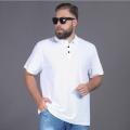 Fat Guy Ice Silk Short SleeveTT-shirt Men's plus-Sized plus Size LapelPoloShirt Blue Loose-Fitting Fat Dad Top. 