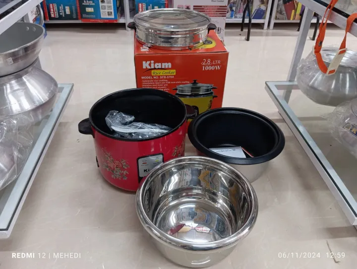 Kiam 2.8 liter SS+Non-Stick Double Pot Rice Cooker (SFB-5704) | Daraz ...