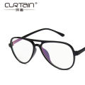 Trendy retro double beam glasses frame personality versatile ultra-light glasses frame with myopia fashion flat mirror. 