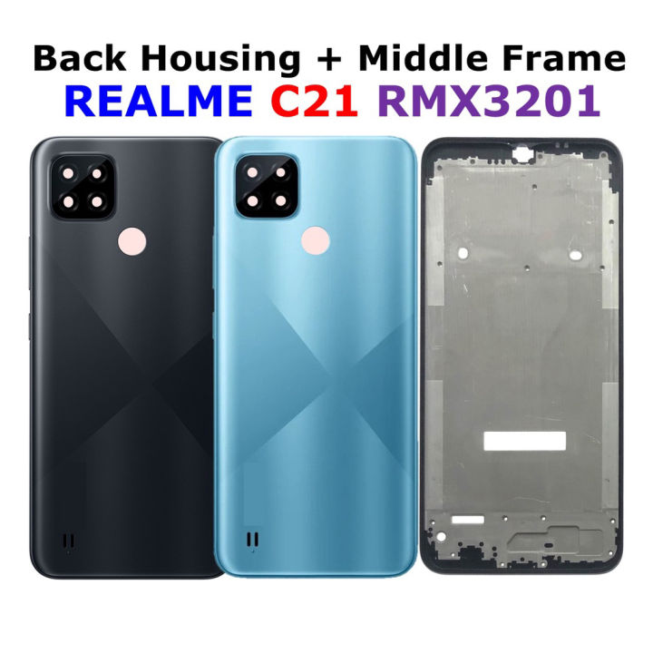 Relame C21 2021 RMX3201 - Full Body Housing With Middle Frame & On Off Volume Buttons