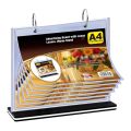 A4 Flip Table Menu Stand Multi-Page Table Card Rack Menu Display Stand Menu Holder Desk Menu Photo Album Picture Frame. 