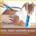Fast Delivery Pet Shedding Blade Dual-sided Ergonomic Design Horse Hair Brush Pet Grooming Tool With Anti-slip Handle. 