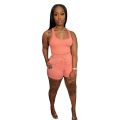 Summer Sleeveless Tank Top Shorts Set Two Piece Set Womens Outifits Jogger Suit Tracksuit Women Casual Party Club 2pcs Outfits. 