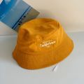 New Kids Bucket Hat Sumbrero Letter Embroidery Summer Simple Baby Fisherman Hat Sun Protection Outdoor Beach Hat Sunscreen Sun Hat. 