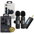K35 Dual Wireless Microphone 3.5mm with ANC Active Noise Cancelling Aux Receiver, Omni directional, 5 Hour Battery Life, Compatible with Cameras and Smartphones Dual Mic, Single Receiver BD Best Product By Exotic Wholesale Gadget. 