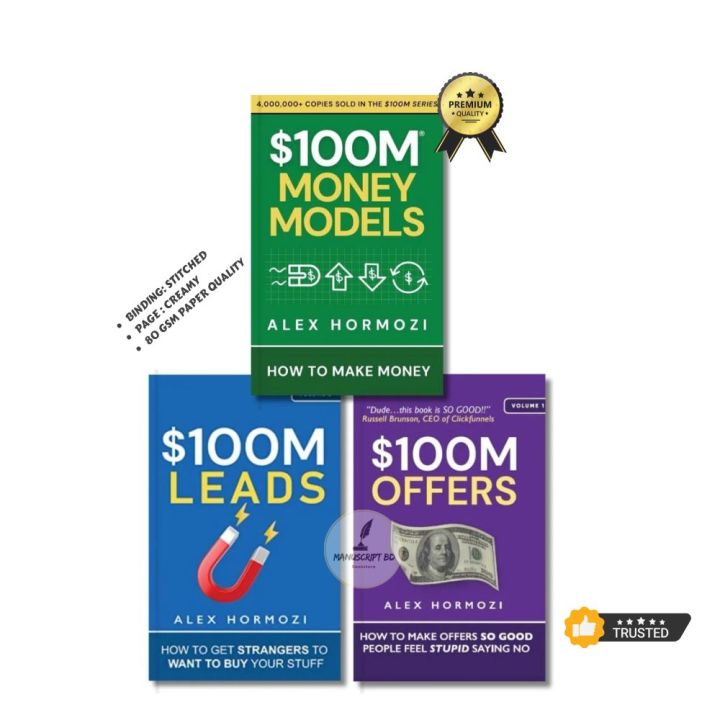 Combo of 3 Books ($100M Money Models -$100M Leads & $100M Offers) by Alex Hormozi