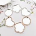Alloy Makeup Mirror Good Quality 4.1cm Mini Makeup Mirror Studded Makeup Mirror for Home Outdoors Travel. 