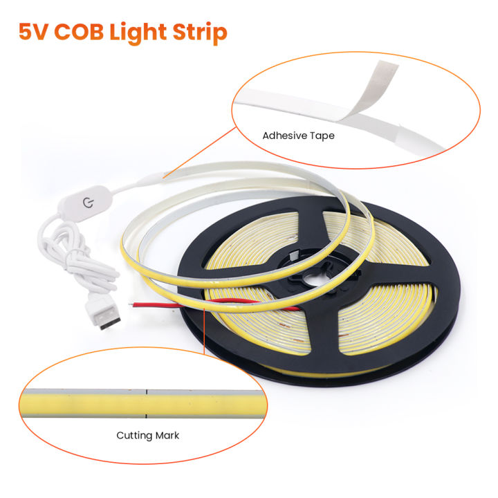 Dimmable%20FOB%20COB%20LED%20Strip%205V%20USB%20320LEDs/m%20High%20Density%20Led%20Tape%20Light%20Bar%205mm%20Width%20RA%2090%203000-6500K%20Ribbon%20Linear%20Lighting%20-%20Image%202