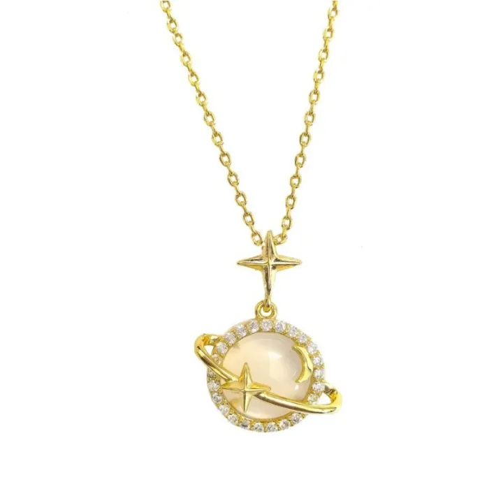 Live%20source%20planet%20necklace%20for%20the%20year%20of%20the%20woman%20new%20moon%20chalcedony%20myth%20niche%20design%20gold%20color%20light%20luxury%20clavicle%20chain%20-%20Image%205