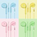 3.5mm Wired Headset Macaron Earphone In-Ear Headphone Music Multicolors 1.2m with Microphone Earphones Universal for Smart Phone. 
