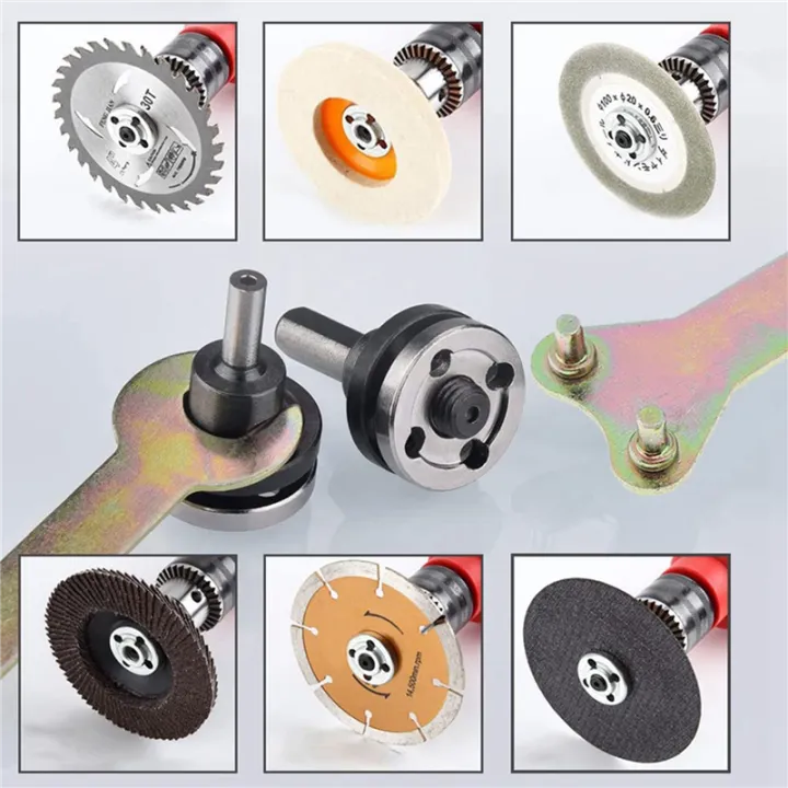 2X%20Drill%20Angle%20Grinder%20Adapter%20with%20Flange%20Nut%20Parts%20Set,6Set%20Replacement%20Grinder%20Flange%20Nuts%20and%20Wrench%20Conversion%20Tool%20-%20Image%204