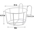 Iron Hanging 8 Inchi Flower Pot Holder Balcony Flower Pot Holder Round Metal Planter for Indoor Outdoor Garden Patio Fence. 