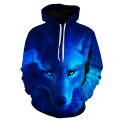 Cool Fashion Handsome Space Galaxy Wolf Hoodie Hoodies Men Bright Wolf Wolf Hoddies Spring Autumn Pullovers Sweatshirts. 
