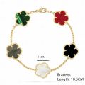 ALINFA Luxury Large Five-leaf Flower Four-leaf Clover Bracelet Gold Silver Bracelet Natural Stone Shell Bracelet Charm Bracelet.