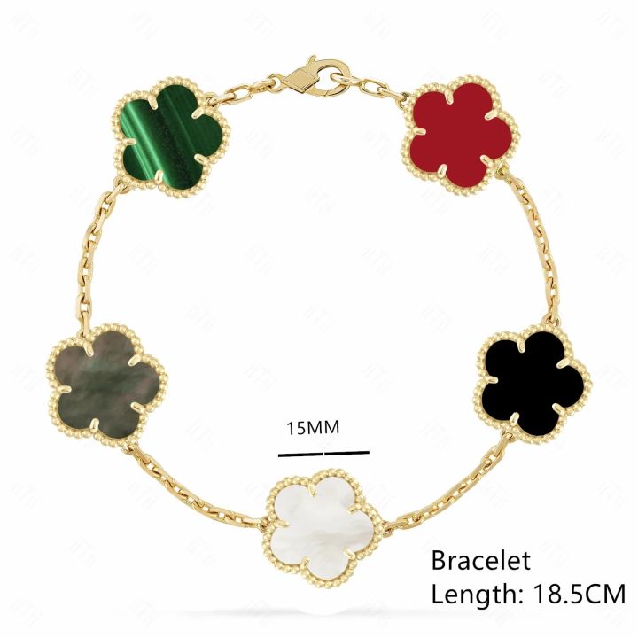 ALINFA%20Luxury%20Large%20Five-leaf%20Flower%20Four-leaf%20Clover%20Bracelet%20Gold%20Silver%20Bracelet%20Natural%20Stone%20Shell%20Bracelet%20Charm%20Bracelet%20-%20Image%207