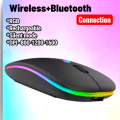 wireless bluetooth M2 dual mode rechargeble backlit lighting ultra slim design compac size portable rgb mouse.
