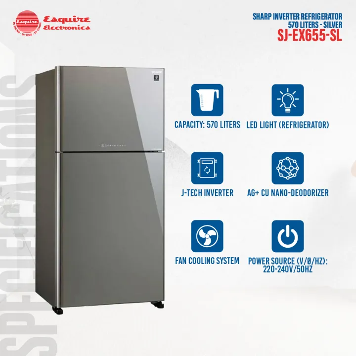 Sharp%20Inverter%20Refrigerator%20SJ-EX655-SL%20%7C%20570%20Liters%20-%20Silver%20-%20Image%202