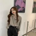 Spring 2022 New Korean Style Hong Kong Style Vintage Long Sleeve Shirt Women's Loose Outer Wear All-Match Mid-Length Western Style Shirt. 
