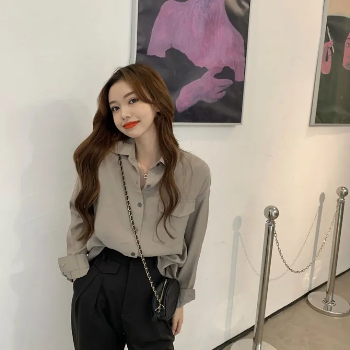 Spring%202022%20New%20Korean%20Style%20Hong%20Kong%20Style%20Vintage%20Long%20Sleeve%20Shirt%20Women's%20Loose%20Outer%20Wear%20All-Match%20Mid-Length%20Western%20Style%20Shirt%20-%20Image%203