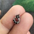 new black Stone flower design small Nose Pin. It's for Women and girls, New Model, Trendy e Design , L Shape Nosering, Nose Ring - Nose Pin - Nose Pin - Nosin nak ful. 