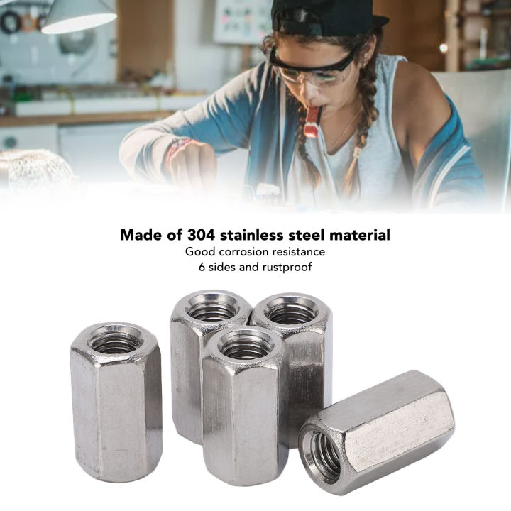Long%20Rod%20Coupling%20Hex%20Nut,%205PCS%20Metric%20Hex%20Coupling%20Nut%20M12%20Stainless%20Steel%20for%20Threaded%20Rod%20-%20Image%203