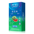 GJG Natural Rubber Latex Ultra-Thin Safety Watermelon Fruit Flavored Condoms - 10pc/Box. 