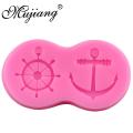 Anchor Rudder Wheel Ship Shape Silicone Mold Fondant Sailor Nautical Forms Cookie Baking Chocolate Mold Cake Decorating Tools. 