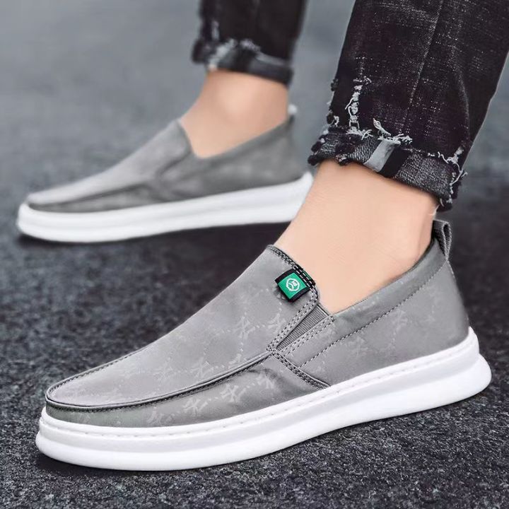 Summer ice silk cloth shoes, fashion board shoes, casual men's shoes, Korean student tide shoes, umbrella cloth, slip-on shoes